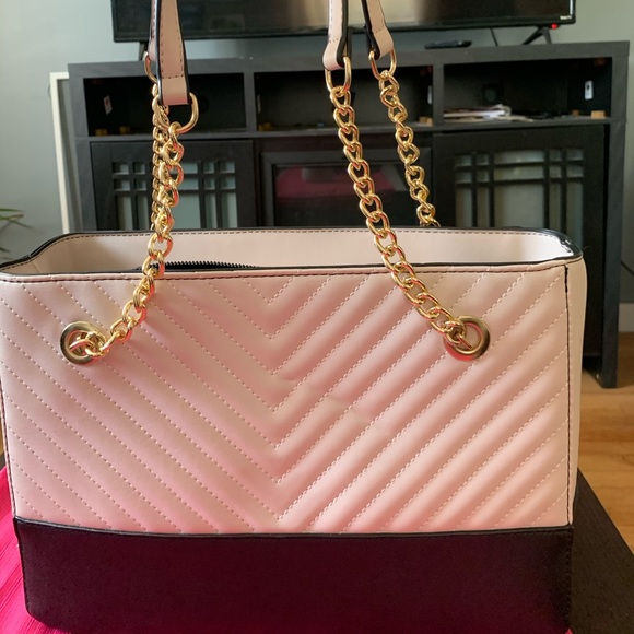 Light pink and black hand bag - Picture 3 of 4